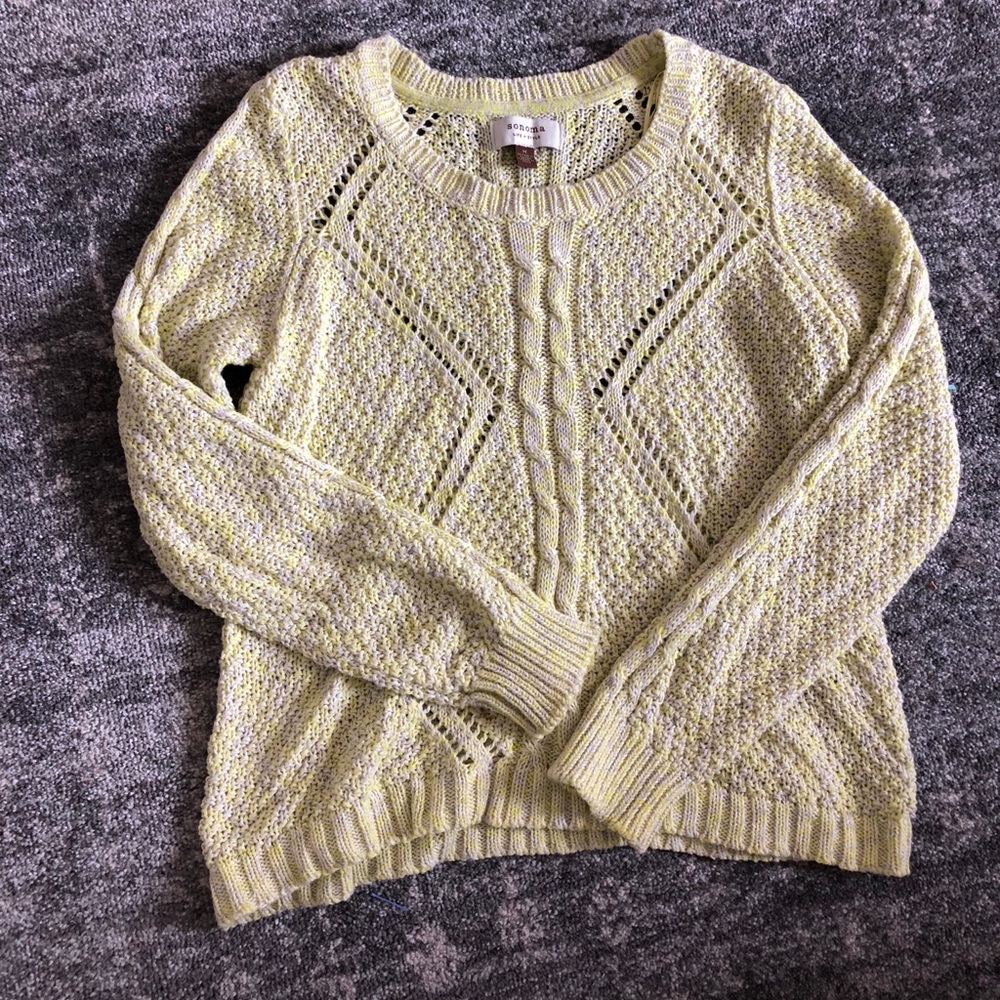 🐆Yellow & White Knit Sweater